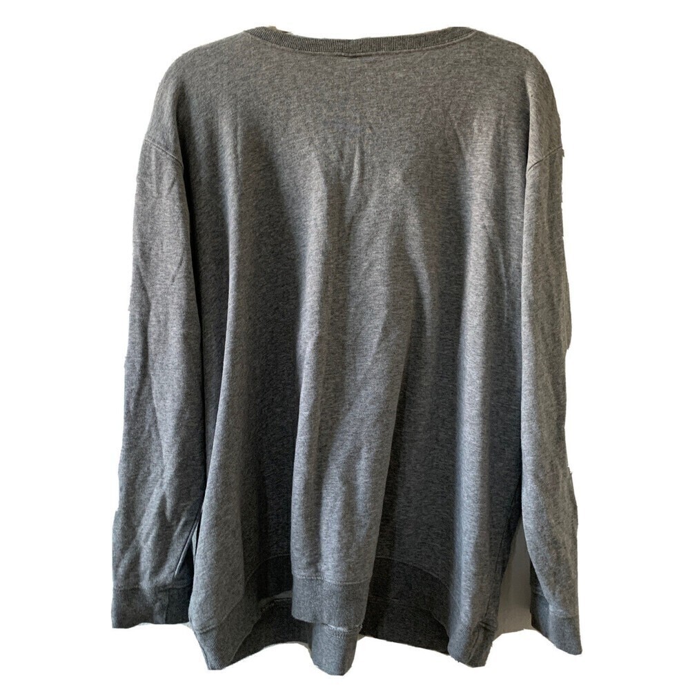 Torrid Womens Plus Size 2X  Snake Heart Grey Terry Split Neck Sweatshirt - Picture 4 of 7